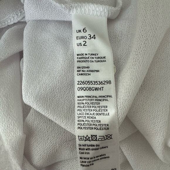 Topshop Lace Collar spring white top size 2 NWT - Picture 7 of 7